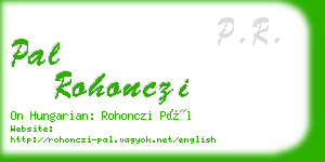 pal rohonczi business card